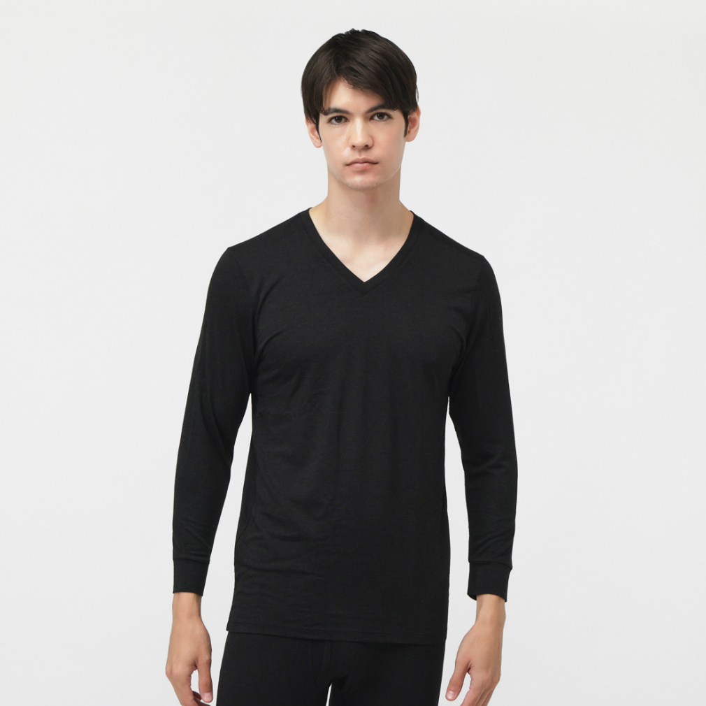 iHEAT +5℃インナー Vネック長袖インナー