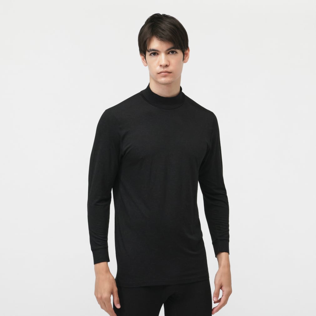 iHEAT +5℃インナー ハイネック長袖インナー(ブラック-S)