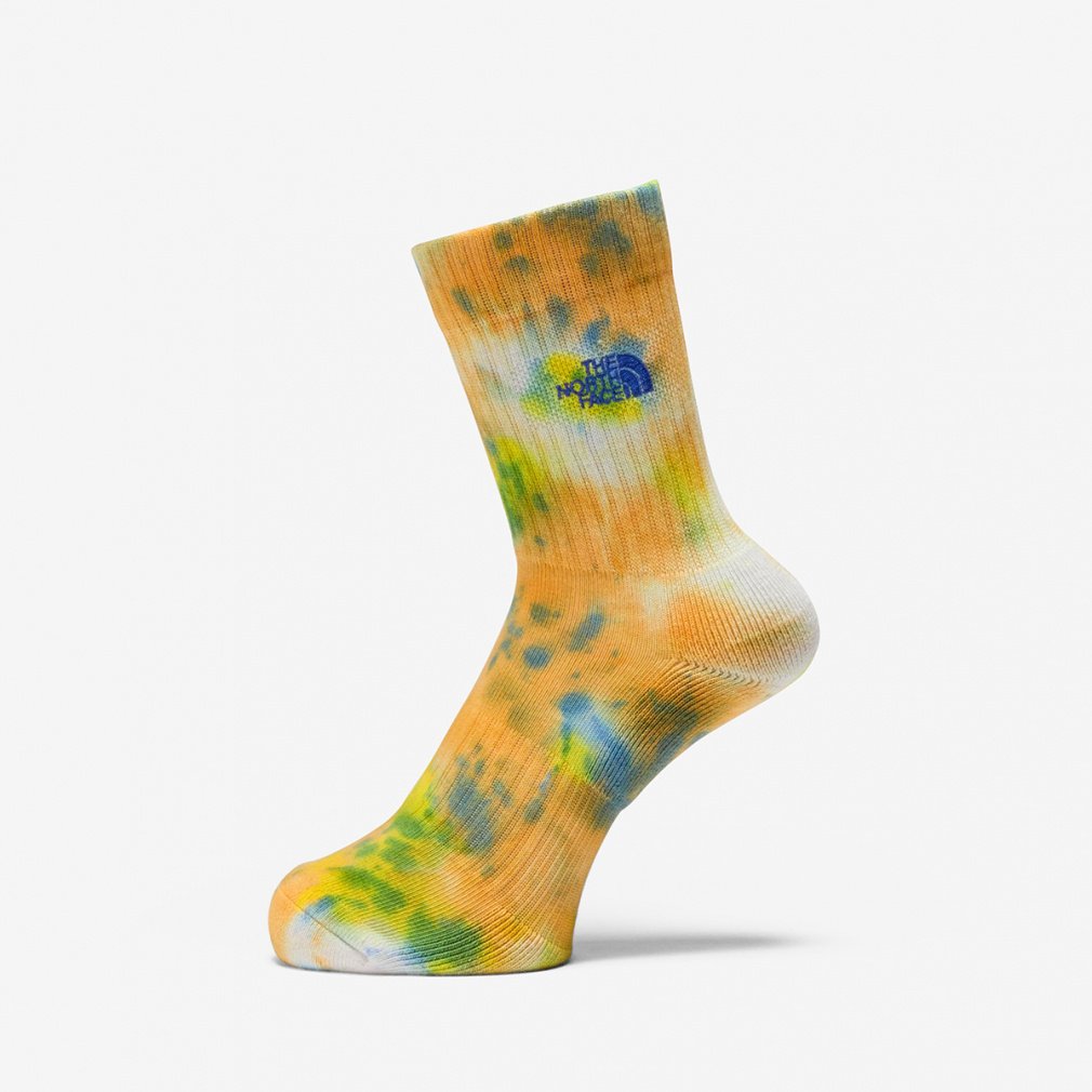 Tie Dye Crew タイ ダイ クルー(イエロー×ターコイズブルー-25-27cm)