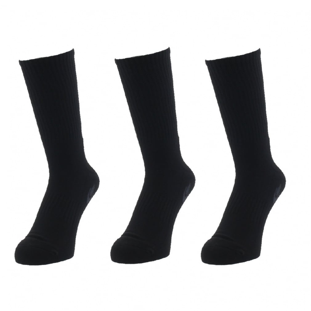 3足組 レギュラー丈ソックス(ブラック-25-27cm)