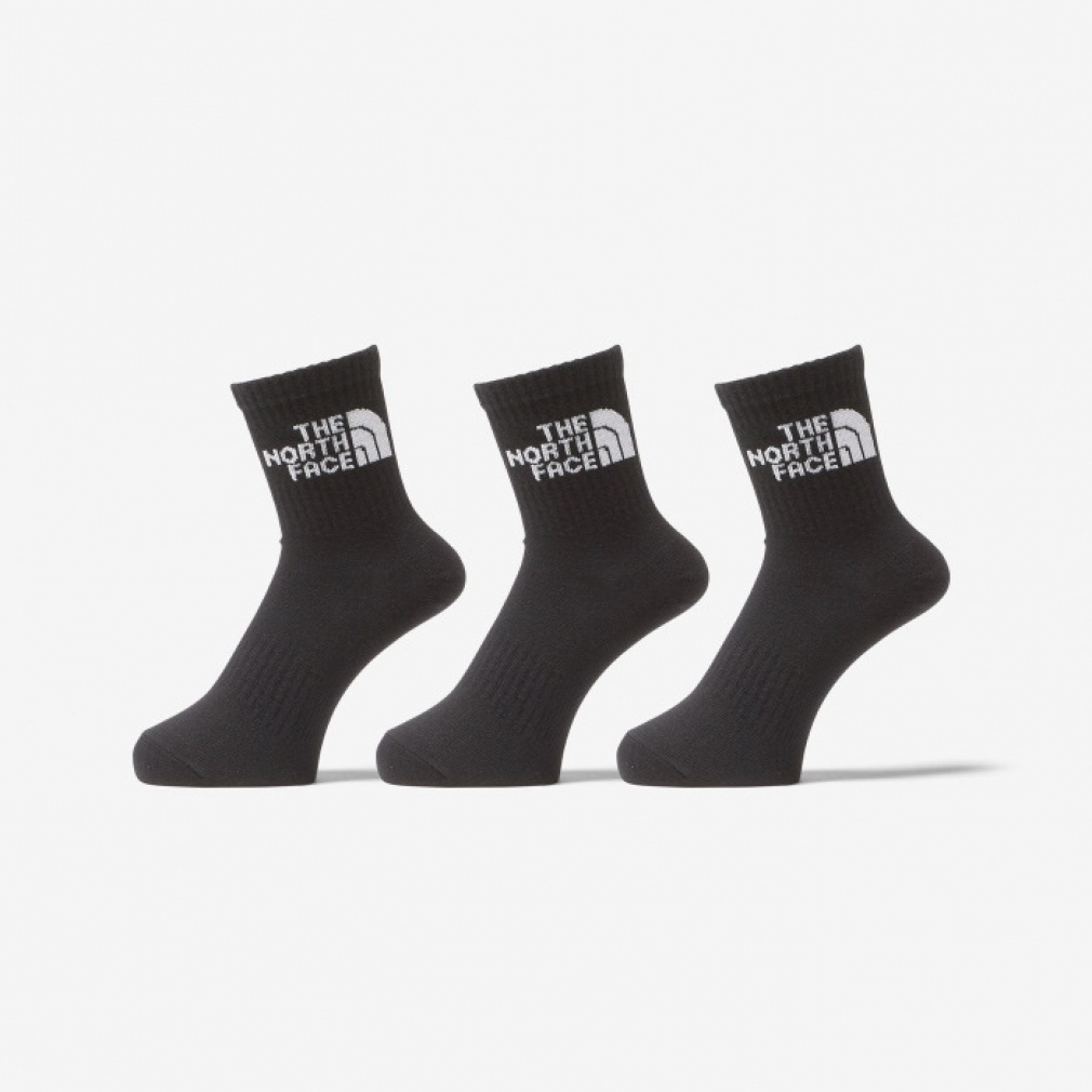 TNF Jacquard Logo 3P Crew TNF ジャカード ロゴ 3P クルー(ブラック-25-27cm)