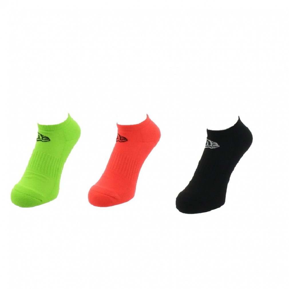 SOCKS SHORT 3PAIRS FLASH(ブラック×イエローグリーン-25-27cm)