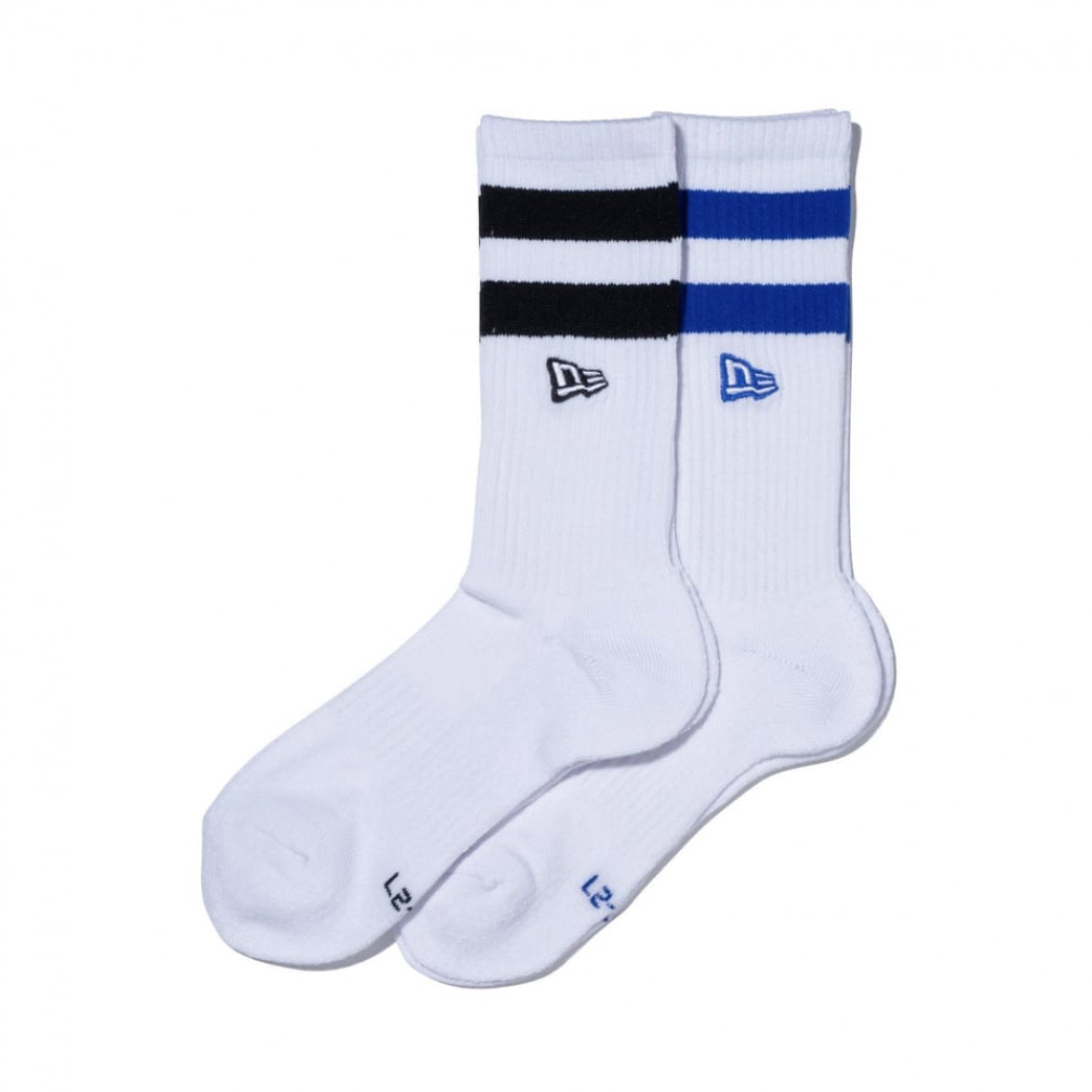 ニューエラ ソックス 靴下 SOCKS CREW 2P EMB WHI BLU BLK 25J