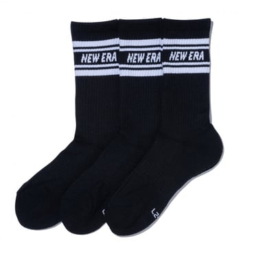 SOCKS CREW 3PAIRS LINE BLK 25J
