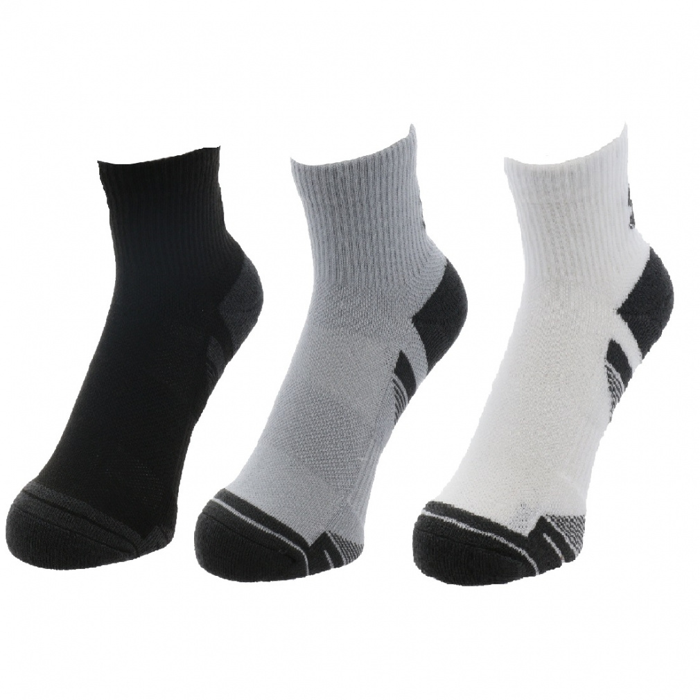 UAパフォーマンステック クオーター ソックス 3足セット(グレー-25-27cm)