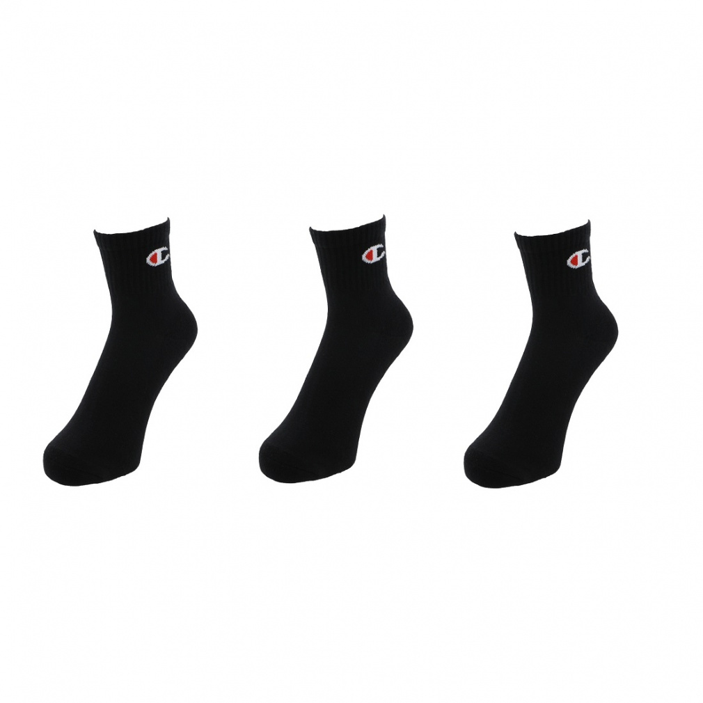 クォーターレングスソックス 3P(ブラック-25-27cm)