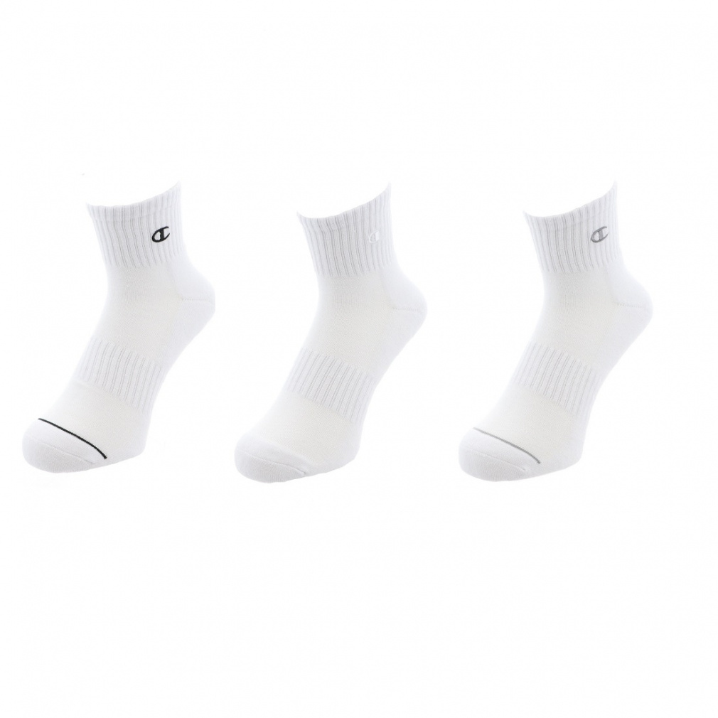 クォーターレングスソックス 3P(ホワイト-25-27cm)