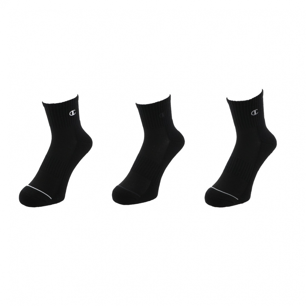 クォーターレングスソックス 3P(ブラック-25-27cm)