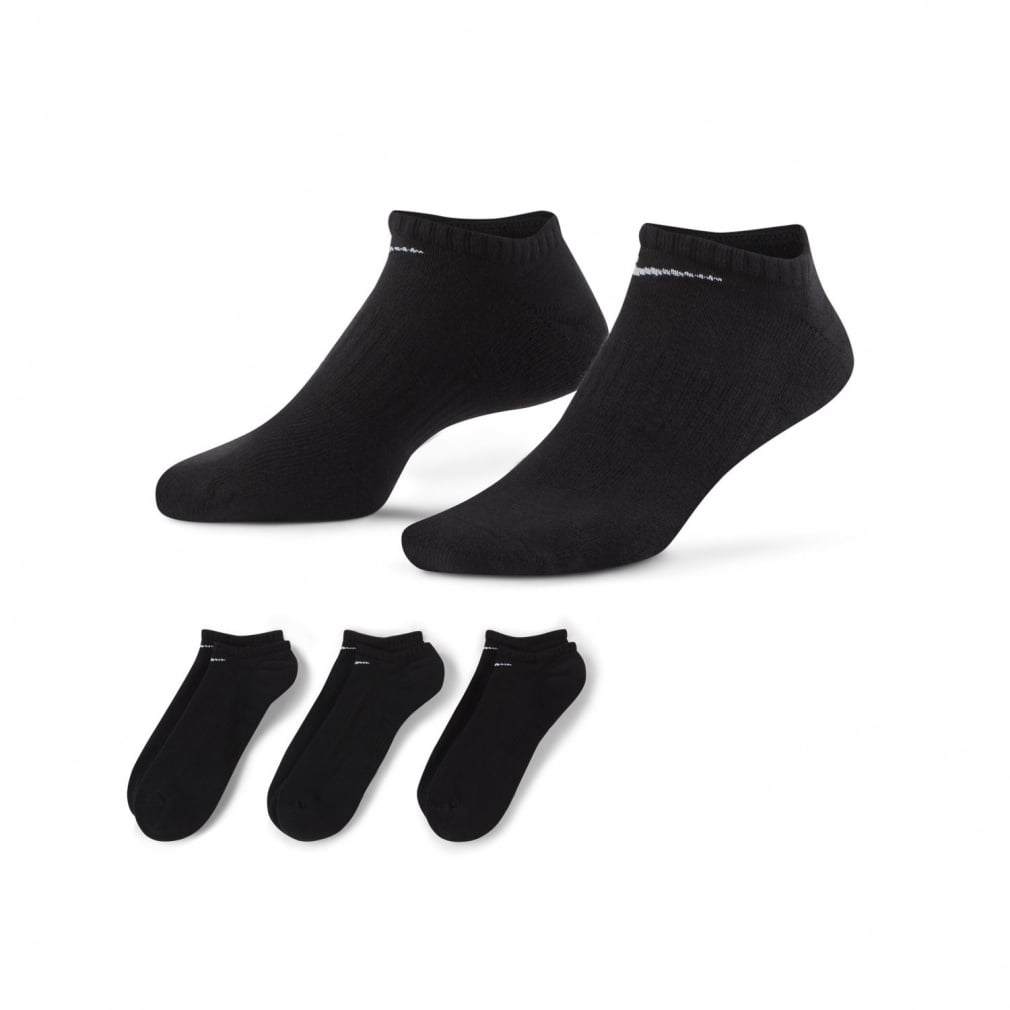 3P エブリデイ クッション ノーショウ ソックス(ブラック-25-27cm)