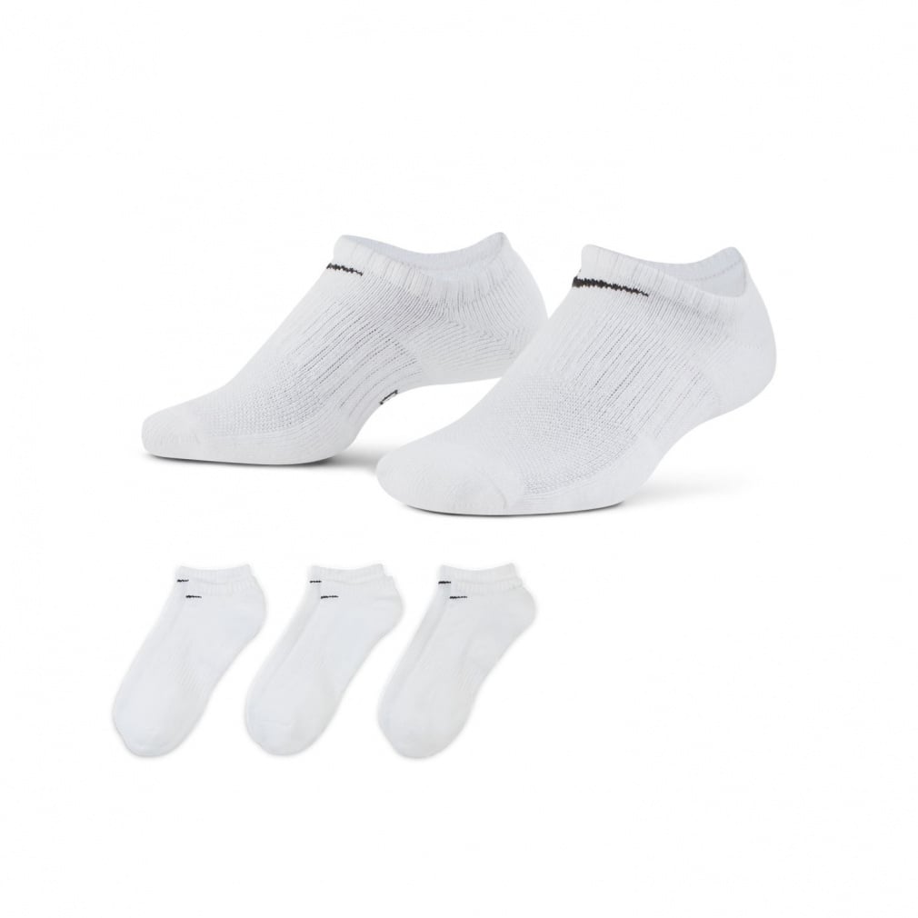 3P エブリデイ クッション ノーショウ ソックス(ホワイト-25-27cm)