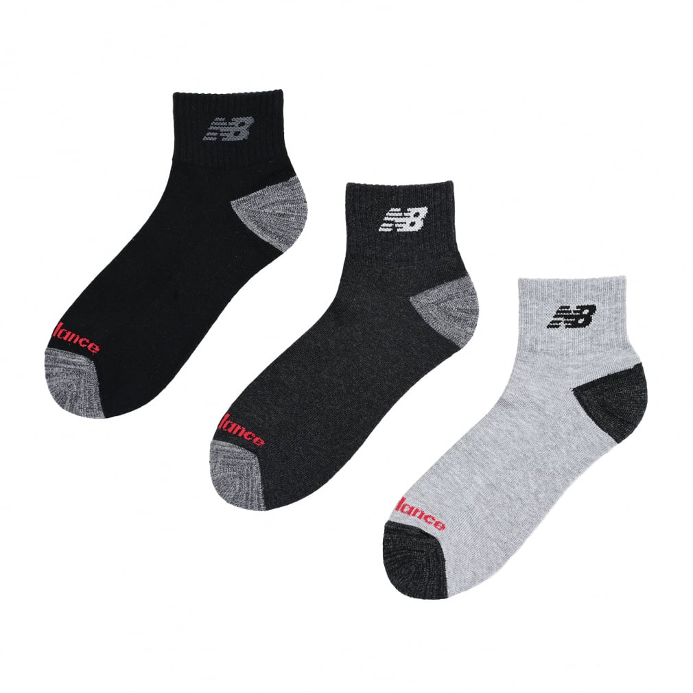 ミッドレングス3Pソックス(ホワイト×グレー-25-27cm)