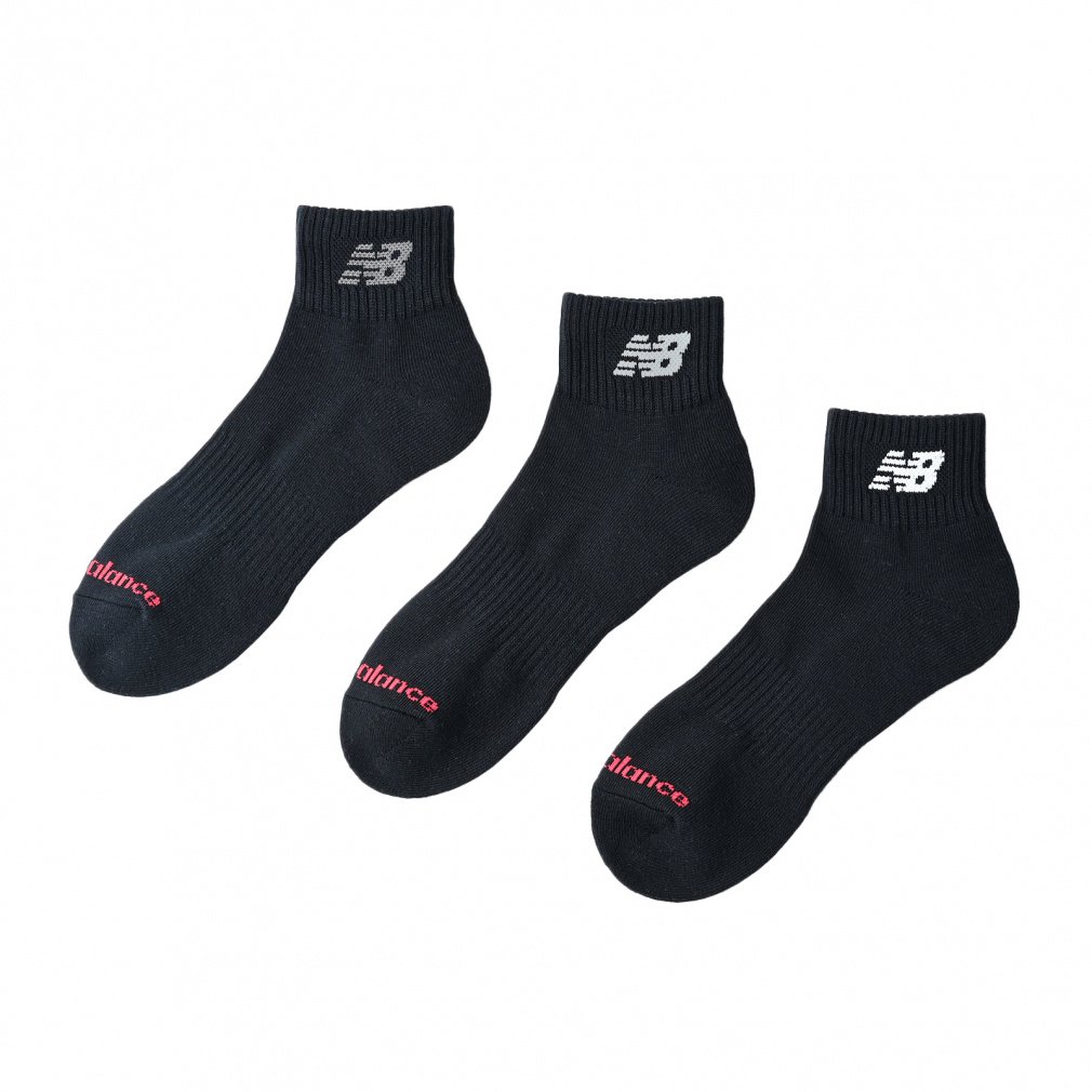 ミッドレングス3Pソックス(ブラック-25-27cm)