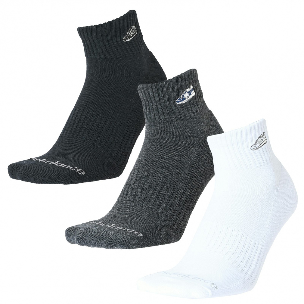 ニューバランス ソックス ミッドレングス3Pソックス ワッペン LAS55658