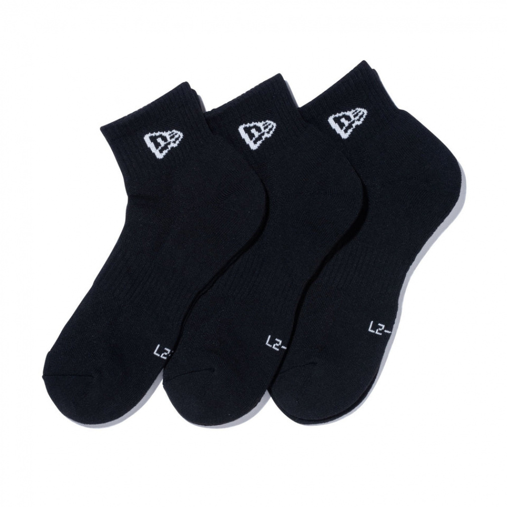 SOCKS ANKLE 3PAIRS BLK 25J(ブラック-21-23cm)