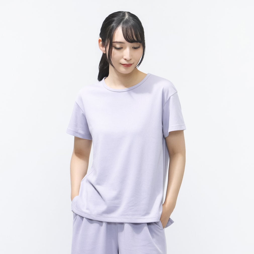 TIGORA SLEEP レディス半袖Tシャツ 一般医療機器 リカバリーウェア(ラベンダー-M)