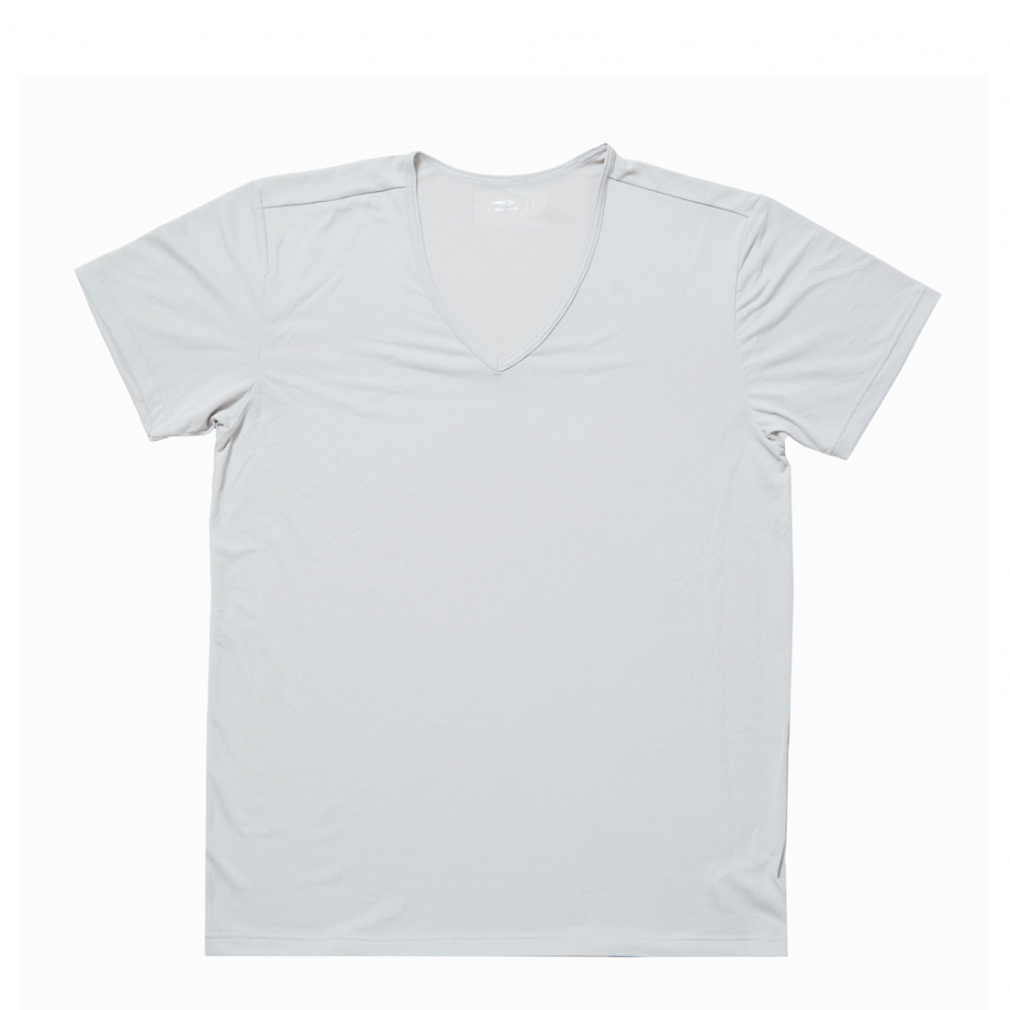 瞬乾アイドライインナー Vネック半袖(ライトグレー-S)