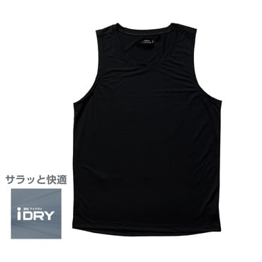 アイドライインナー クルーネックノースリ(ブラック-2XL)