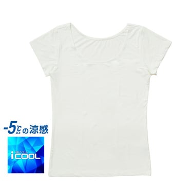 iCOOL アイクールインナー Uネック半袖Tシャツ(ホワイト-L)