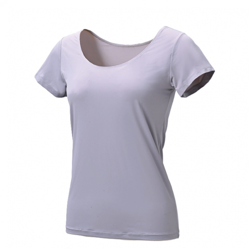 iCOOL アイクールインナー Uネック半袖Tシャツ(グレイシュブルー-S)