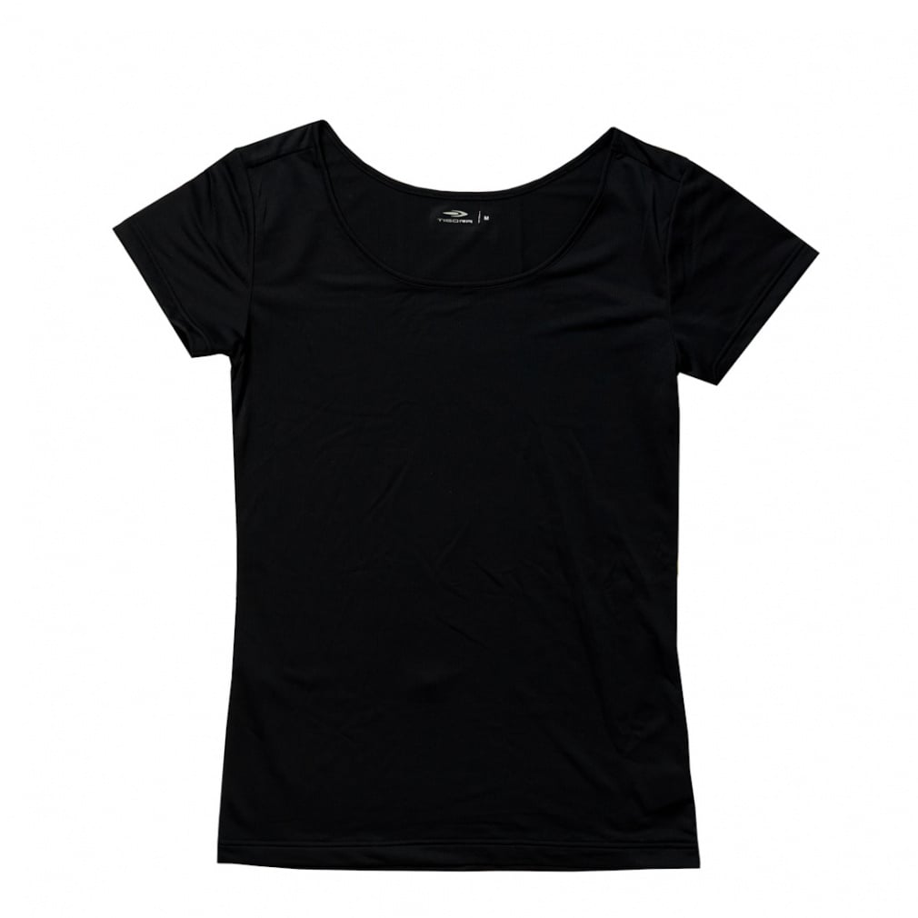 瞬乾アイドライインナー Uネック半袖(ブラック-S)