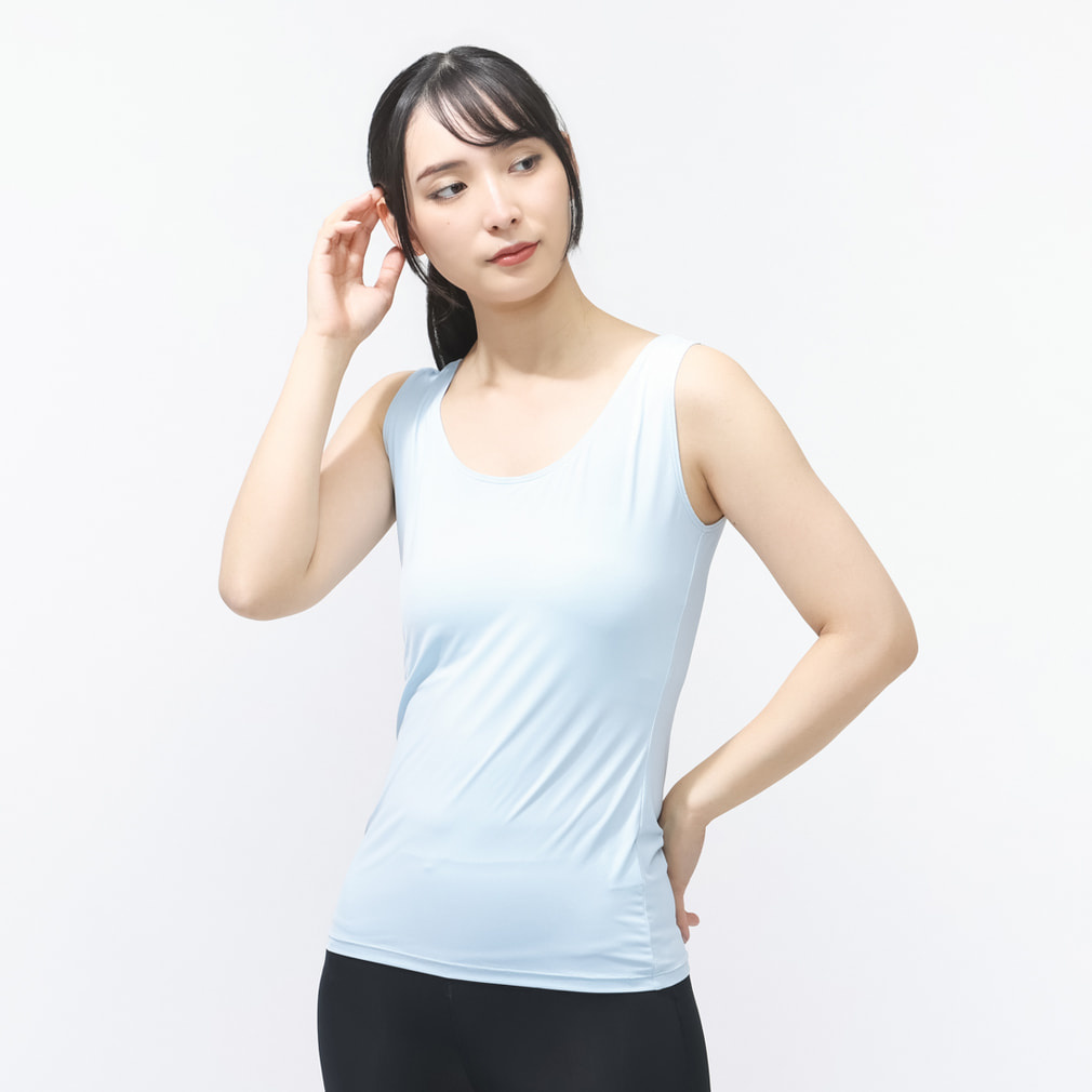 iCOOL アイクールインナー タンクトップ(ペールブルー-S)