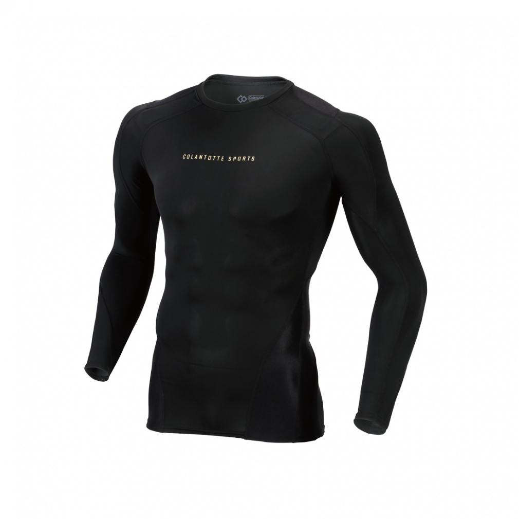 スポーツ PRO ウェア トップス ロング(ブラック×ゴールド-M)