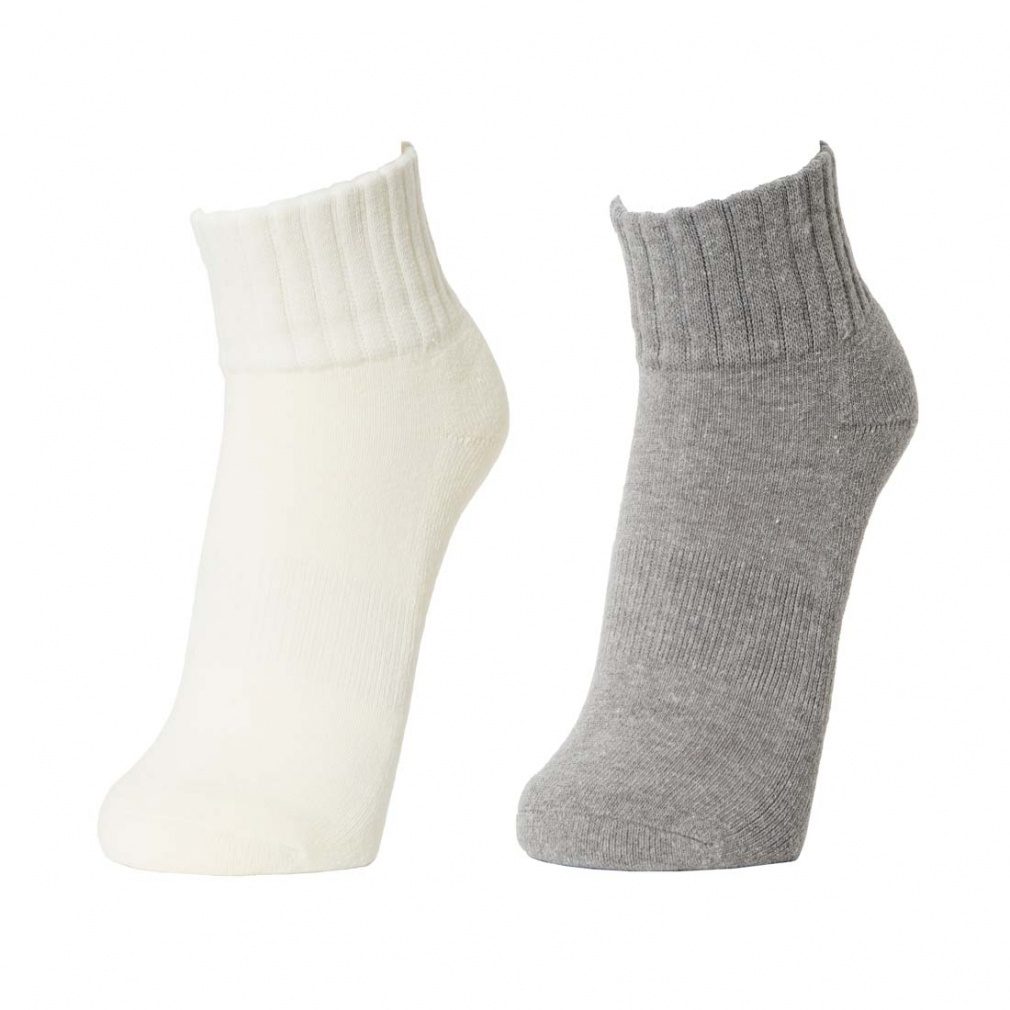 iHEAT ショート丈 パックソックス(グレー×オフホワイト-25-27cm)