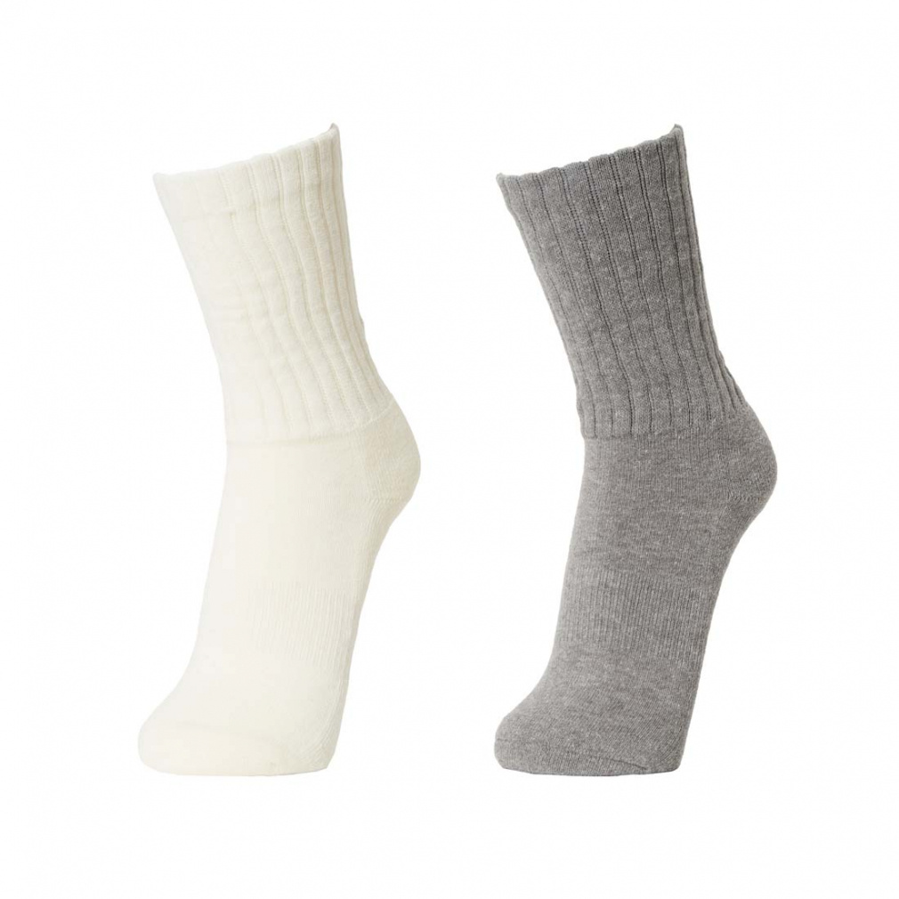 iHEAT レギュラー丈 パックソックス(グレー×オフホワイト-25-27cm)