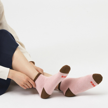 シンカーのせ総パイル裏起毛 トップロール スニーカー丈