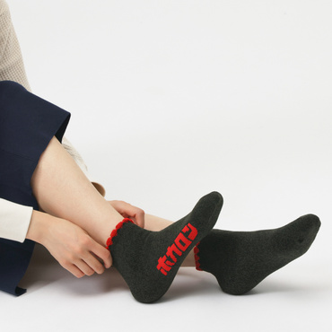 エモい裏起毛総パイルピコットショート丈