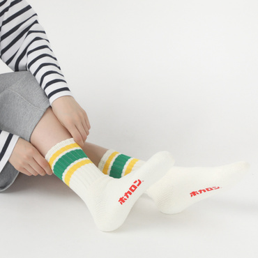 ミニクルー丈フットパイルボーダー