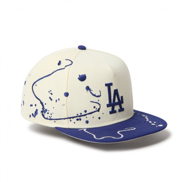 5-Panel Square Visor Dripping ロサンゼルス・ドジャース クローム ダークロイヤルバイザー