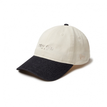 9TWENTY 2-Tone TPUロゴ ライトクリーム ブラックデニムバイザー