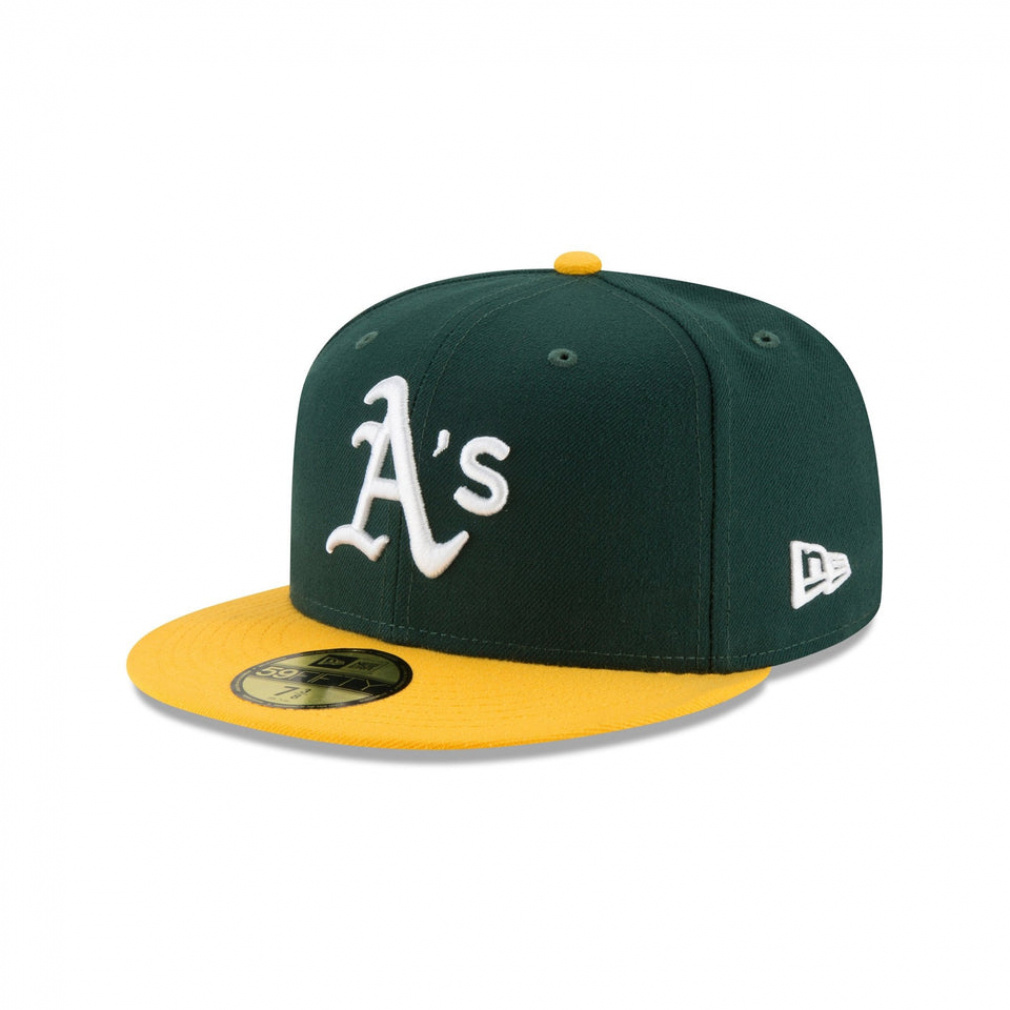 59FIFTY MLBオンフィールド オークランド・アスレチックス ホーム(グリーン×イエロー-59)