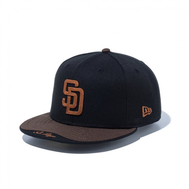 59FIFTY St. Valentine s Day サンディエゴ・パドレス ブラック/ウォルナット レイヤードバイザー