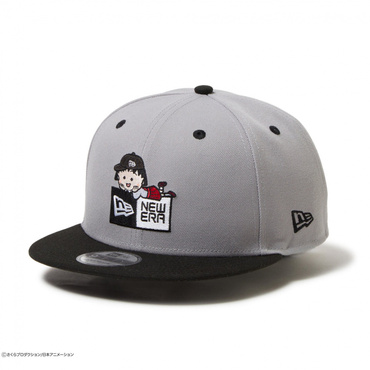 9FIFTY ちびまる子ちゃん ボックスロゴ まる子 グレー ブラックバイザー
