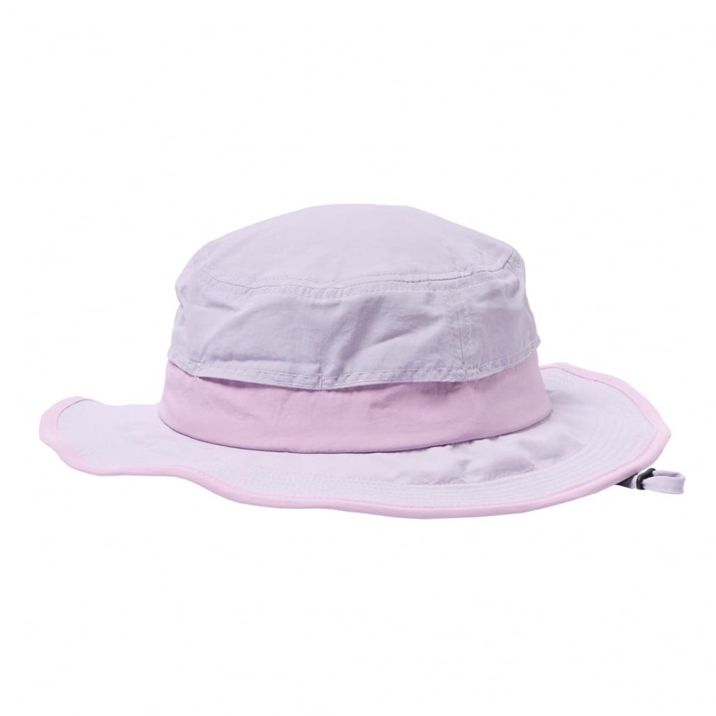 UPF50+タレ付きハット(ラベンダー×ペールピンク-S)