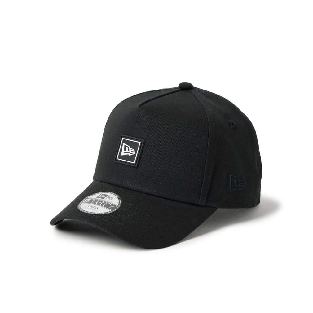 キッズ Youth 9FORTY A-Frame Flag Logo ラバーパッチ Rubber Patch ブラック(ブラック-FREE)