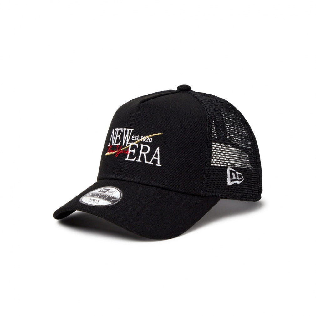 ニューエラ Youth 9FORTY A-Frame トラッカー Wind Logo ブラック 14392022 BLK ジュニア キッズ 子供 キャップ 帽子 NEW ERA