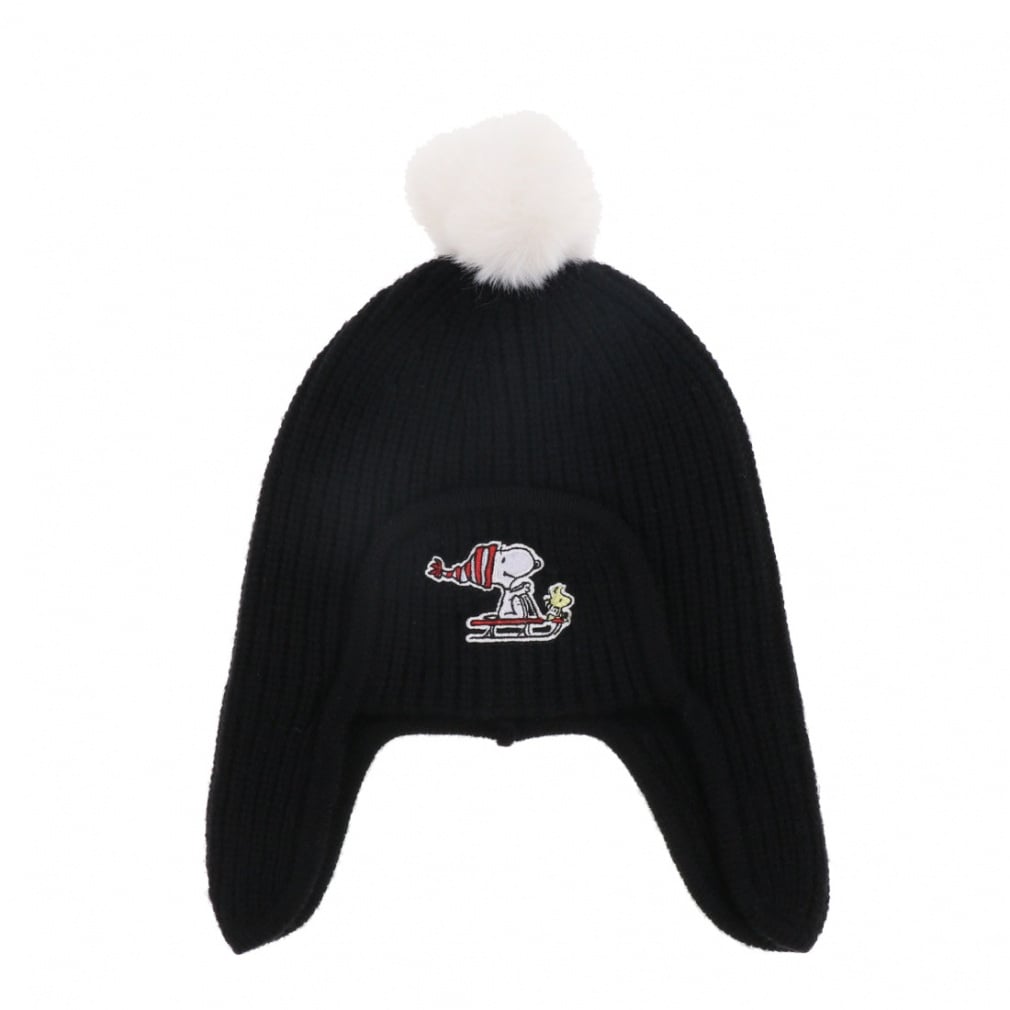 iHEAT ニットキャップ ジュニア ピーナッツ(ブラック-FREE)