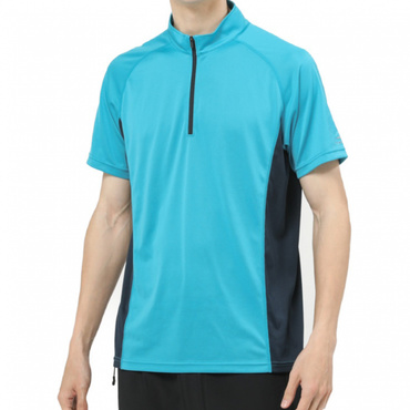 吸水速乾 ハーフZIP 半袖Tシャツ