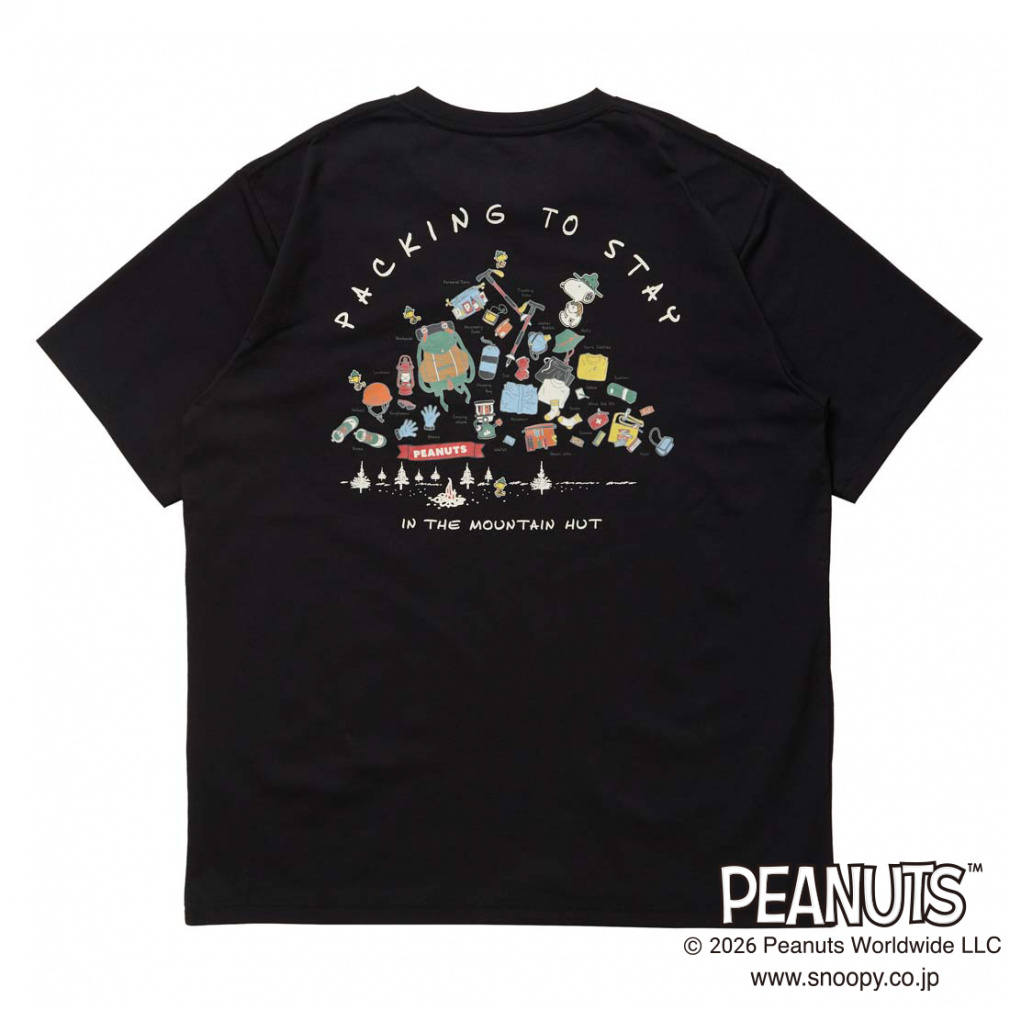グラフィック半袖Tピーナッツパッキングリスト(ブラック-S)