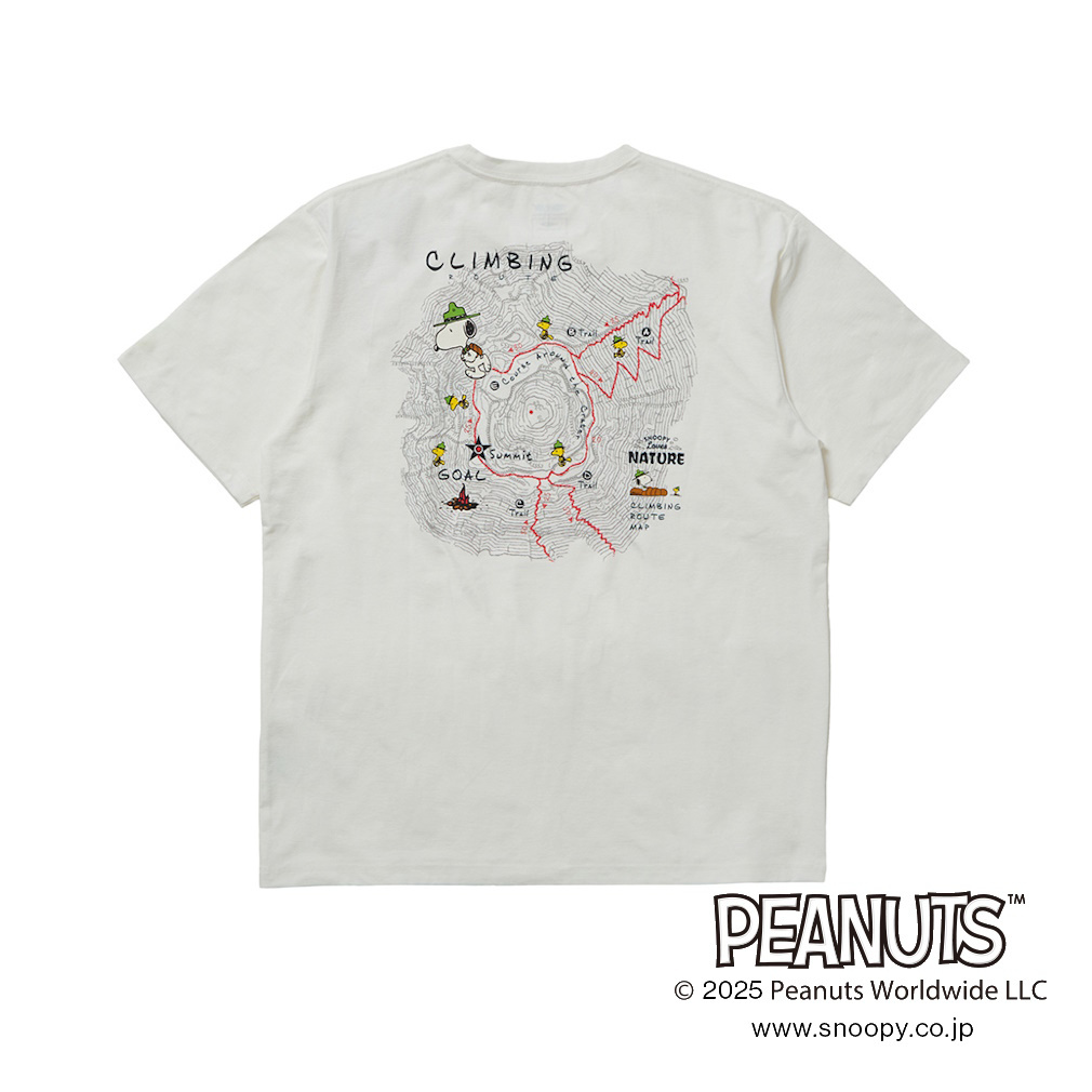 グラフィック半袖T 等高線(スヌーピー)(ホワイト-S)