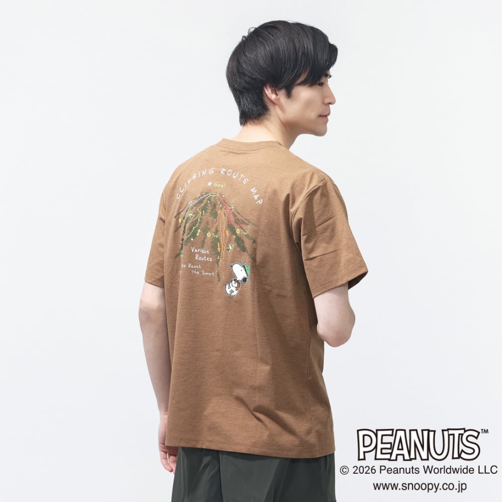 グラフィック半袖Tピーナッツ登頂ルート(ブラウン-S)