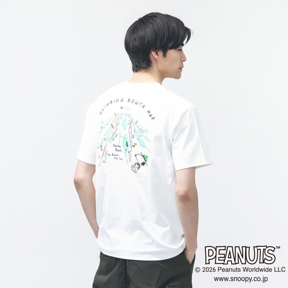 グラフィック半袖Tピーナッツ登頂ルート(ホワイト-S)
