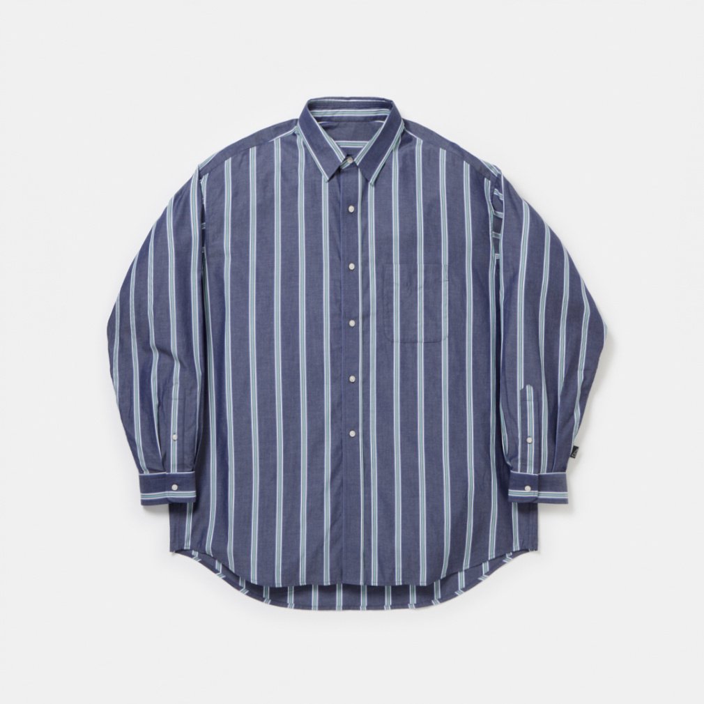 100/2ブロード ストライプシャツ