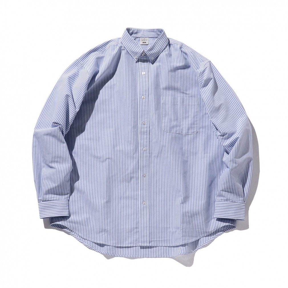 ボタンダウンシャツ(サックスブルー×ホワイト-XS)