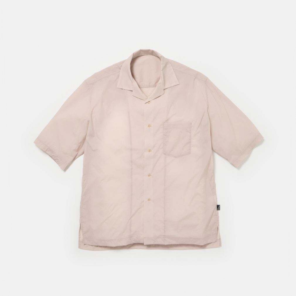 軽量ナイロン オープンカラーシャツ