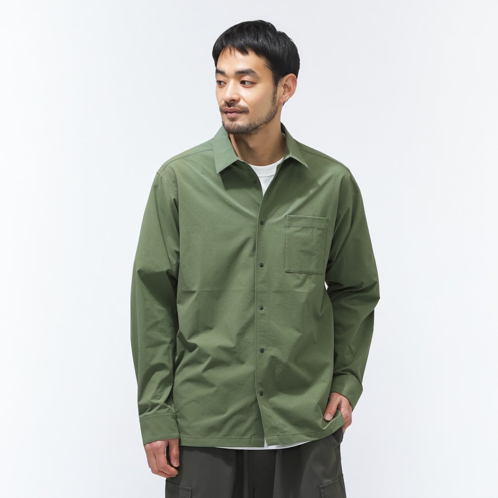 トレッキング長袖シャツ(アーミーグリーン-S)