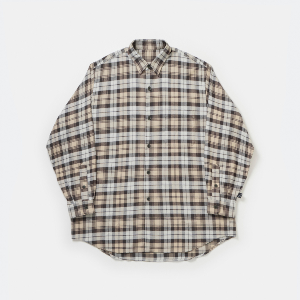 コットンフランネル_アウターシャツ(ベージュ-S)